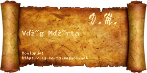 Vég Márta névjegykártya